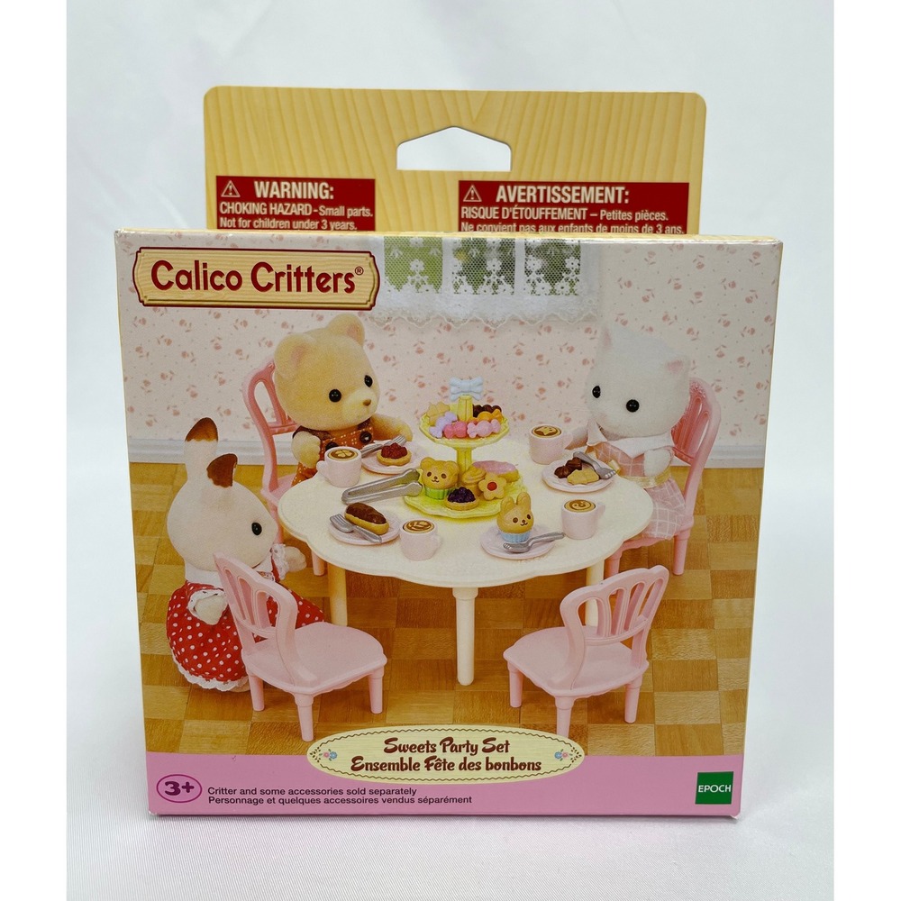 NIB Calico Critters Sweets Party Set Table Chairs